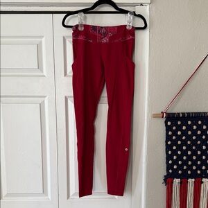 Red High-Waisted Leggings